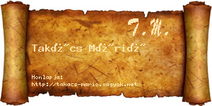 Takács Márió névjegykártya